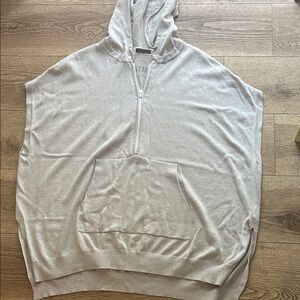 ATM Anthony Thomas Melillo Light Gray Zip-Up Sweater
